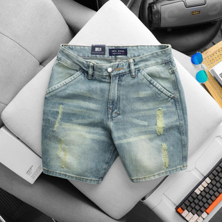 Quần ngố ống rộng nam, jean cotton, mặc trên gối hàng cao cấp