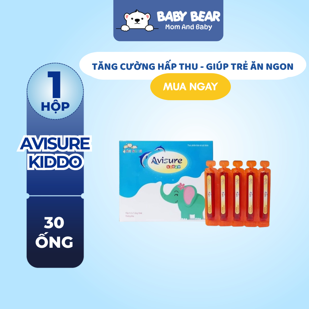 Avisure Kiddo - Hỗ Trợ Tăng Cường Hấp Thu, Chuyển Hóa Dưỡng Chất, Giúp Bé Ăn Ngon Miệng (Hộp 30 Ống)