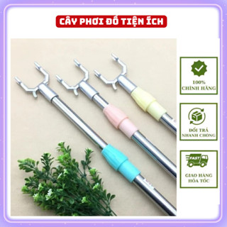  Cây phơi quần áo bằng inox kéo dài từ 1,2m -1,5M Cây gậy lấy đồ trên cao có thể kéo dài xếp gọn tiện ích 