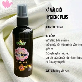  Chai xịt   Nước xả vải khô Hygiene sacom Plus+ giữ hương thơm lâu trên quần áo vải chai 100ml 