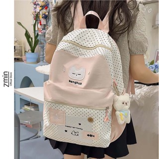  Balo nữ đi học họa tiết mèo con Zmin đựng vừa laptop 14inch A4 - Z169 
