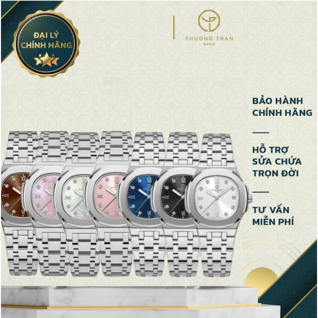 ĐỒNG HỒ NỮ CARNIVAL 8160L DÂY THÉP KHÔNG GỈ SANG TRỌNG