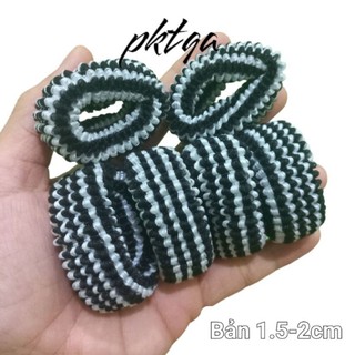 Túi 10 Dây cột tóc sọc màu mã SN có 2 phân loại (bản 1.5cm)