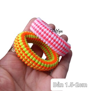Túi 10 Dây cột tóc sọc màu mã SN có 2 phân loại (bản 1.5cm)