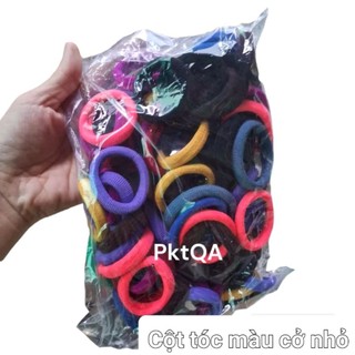 Túi 50/100 Dây cột tóc trơn trơn bản nhỏ (rộng 3.5-4cm)