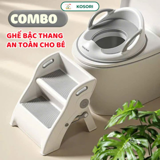 Ghế Bậc Thang Cho Bé Ghế Kê Chân Nhà Vệ Sinh Bằng Nhựa PP+TPE Có Miếng Đệm Chống Trơn Trượt Gấp Gọn