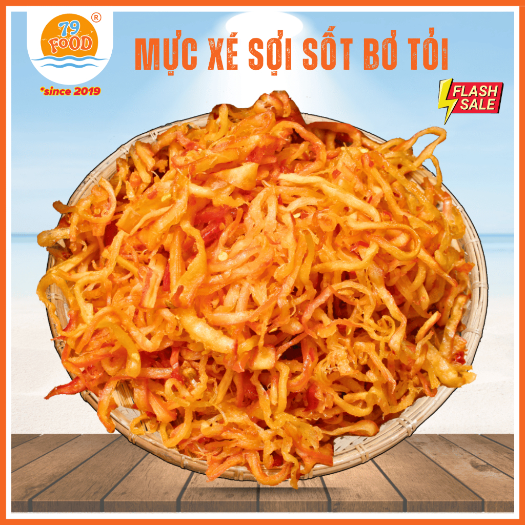 Khô Mực Xé Sốt Bơ Tỏi Thơm Ngon chuẩn vị đặc sản Nha Trang 79Food - 150g/250g/500g