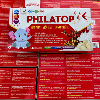 20 ống Philatop YẾN sào Gold Đông trùng hạ thảo đạm thuỷ phân Hồng sâm Nhung hươu sữa non tăng sức đề kháng ăn ngon 