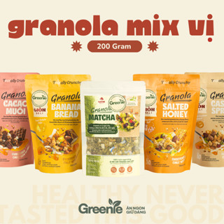 Combo 2 Vị Bất Kỳ Granola Ngũ Cốc Sấy Giòn Siêu Ngon (200G) - Giảm Cân, Ăn Sáng, Tập Yoga, Gym Greenie x Giòn