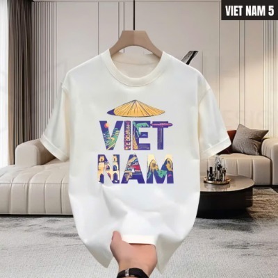 Áo thun Cổ tròn Tee shirt VIETNAM5 form Unisex nam nữ, chất liệu cao cấp, phong cách trẻ trung