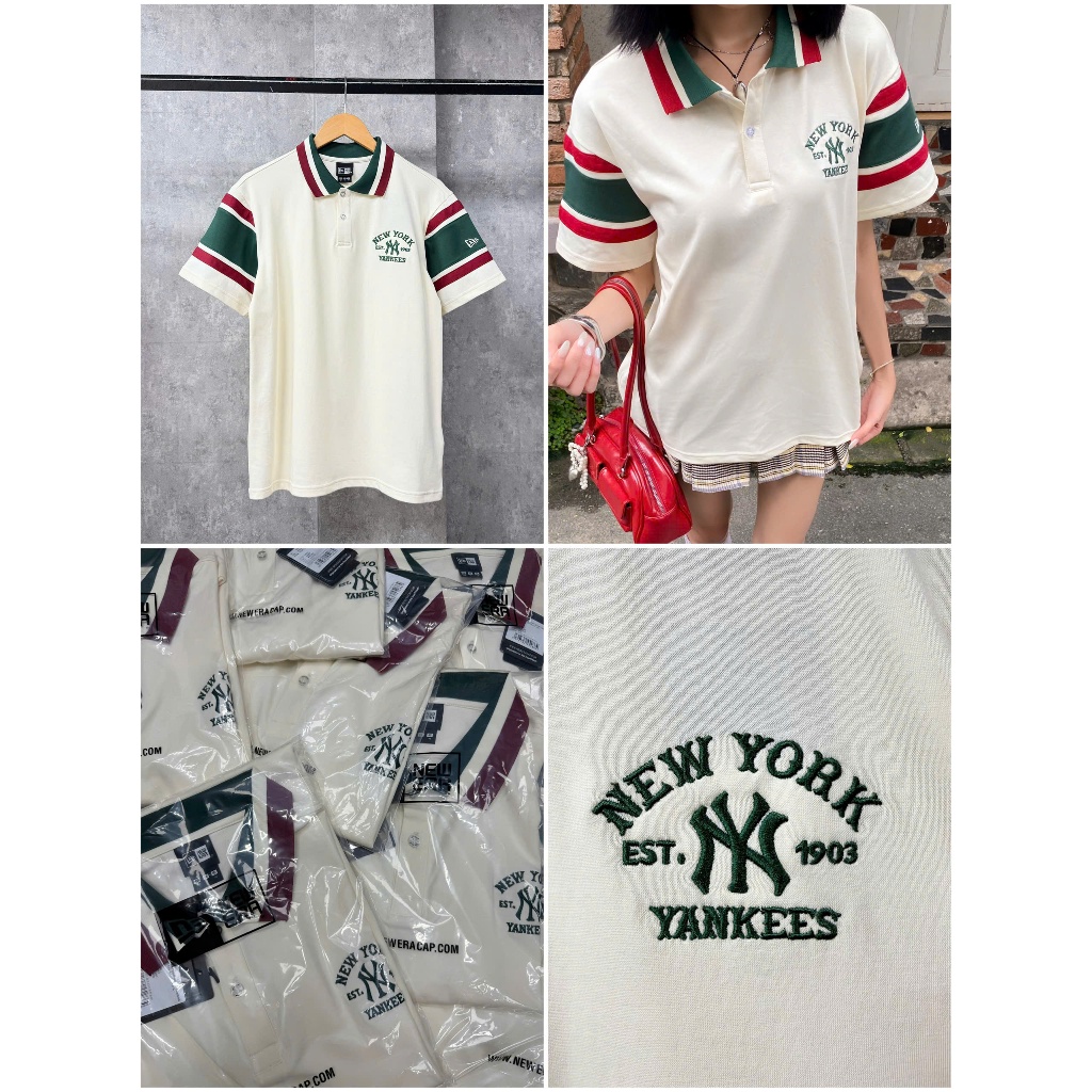 ( CHÍNH HÃNG) ÁO POLO NEW YORK YANKEES - KEM CỔ ĐỎ XANH LÁ-15452589/15488905