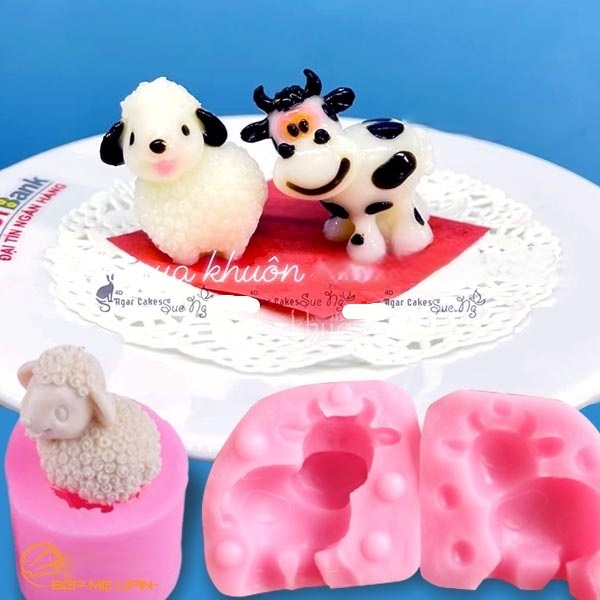 Khuôn silicon động vật con bò sữa con cừu con