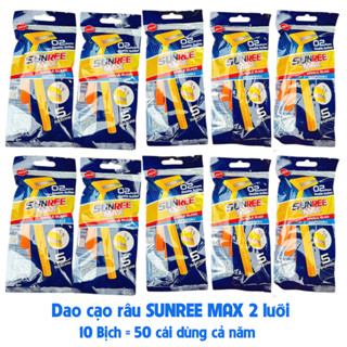  Combo 10 bịch dao cạo râu lưỡi kép  SUNREE MAX  bịch 5 cây  