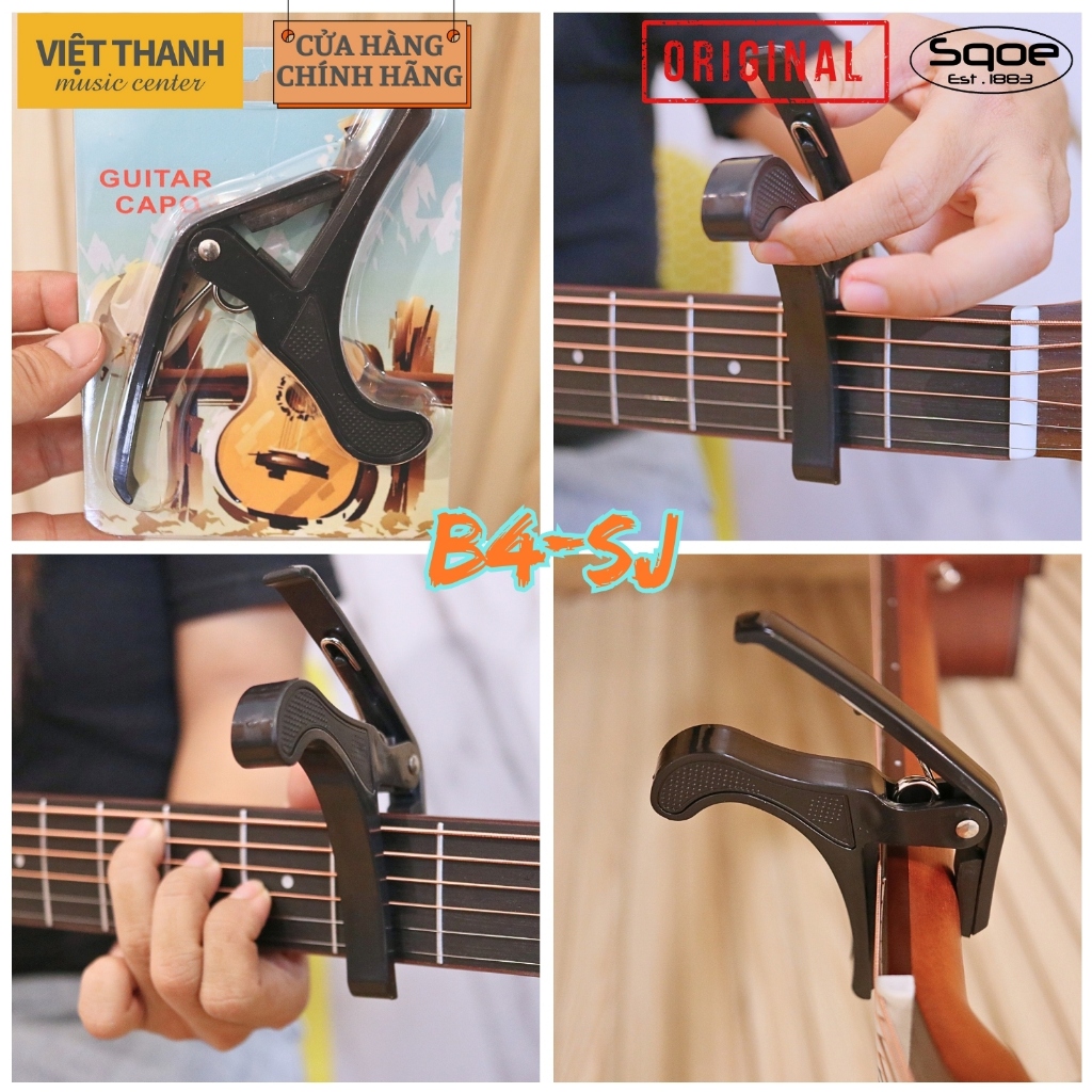 Capo Đàn Guitar SQOE B4-SJ | Phụ Kiện Guitar Acoustic Classic Electric, Kẹp Đổi Tông, Lò Xo Bền