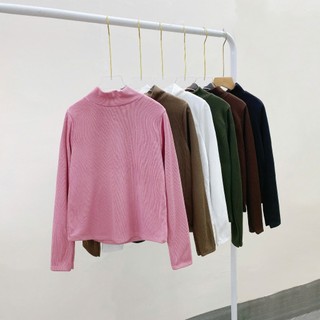 Áo Thun Nữ Bigsize Dài Tay Cổ Lọ – Giữ Nhiệt, Vải Tăm Nỉ Co Giãn, Size 40–95kg Nhiều Màu G216