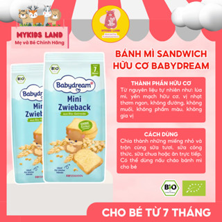  DATE T8.2026  Bánh Mì Khô Hữu Cơ BABYDREAM Đức Cho Bé Ăn Dặm Từ 7M+ Túi 100g - Bánh Mì Sandwich Lát Hữu Cơ 