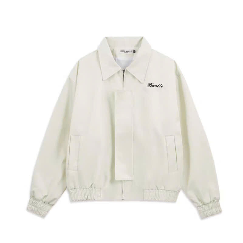 Áo Khoác Dù Cổ Sơ Mi Che Khóa, Thêu Nổi Chữ Dumble Siêu Cá Tính