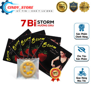 Bao Cao Su Storm Strawberry 7 Bi To Size 52mm - Hương Ngọt Ngào, Thiết Kế Độc Đáo, Mỏng Nhẹ, Riêng Tư Tuyệt Đối.