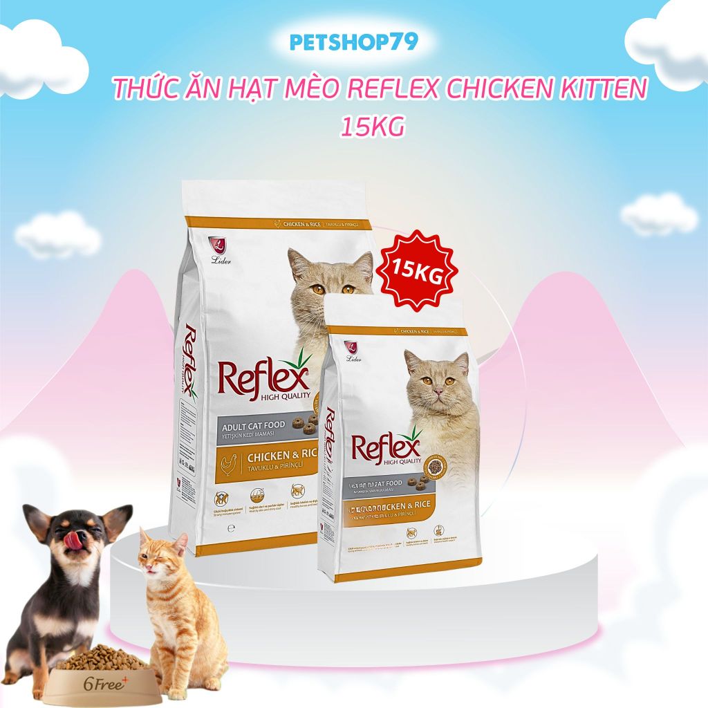 [Mã PET50 giảm 10% - tối đa 50K đơn 250K] [15kg] HẠT MÈO REFLEX CHICKEN KITTEN (MÈO CON 2 tháng đến 12 tháng tuổi) 15KG
