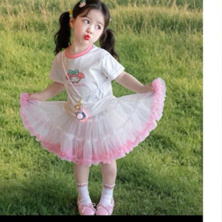  chân váy lưới tutu bé gái dáng ngắn xòe bồng 