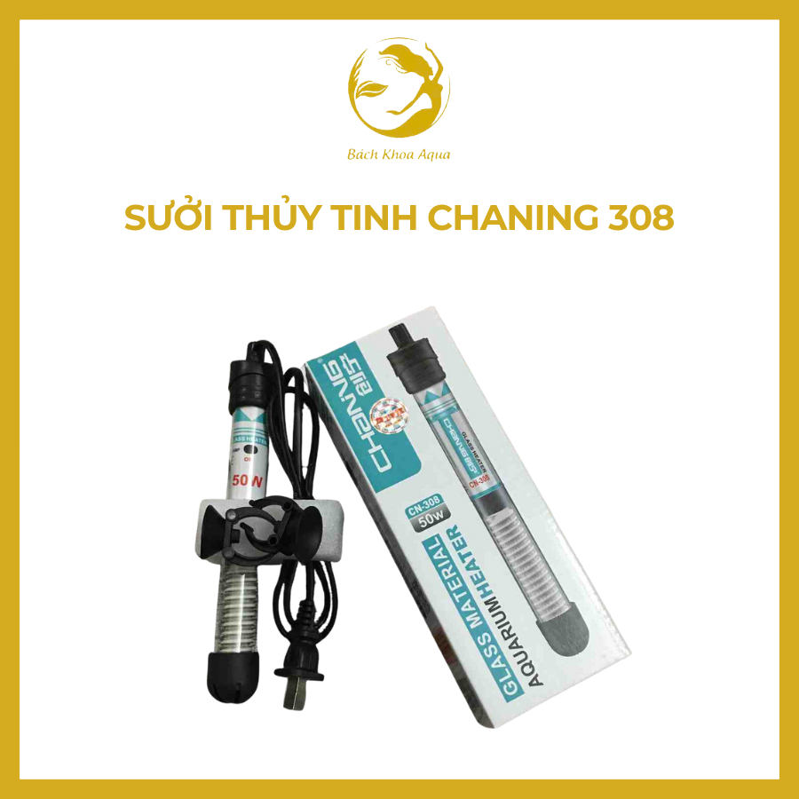 Sưởi thủy tinh Chaning 308 đủ công suất cho bể cá 100/200/300W