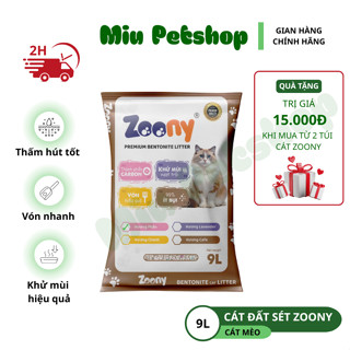 Cát mèo Zoony cat 9L, cát vệ sinh cho mèo thấm hút tốt vón nhanh khử mùi hiệu quả, cát mèo giá tốt.