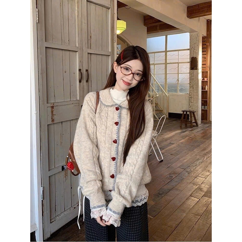 Áo Khoác Len Nữ, Áo Cadigan Cổ Sen Tay Dài Dáng Dài Dệt Kim Dày Dặn Phối Viền Màu Basic Dễ Phối Đồ Hàng Qccc Shopquacam | BigBuy360 - bigbuy360.vn