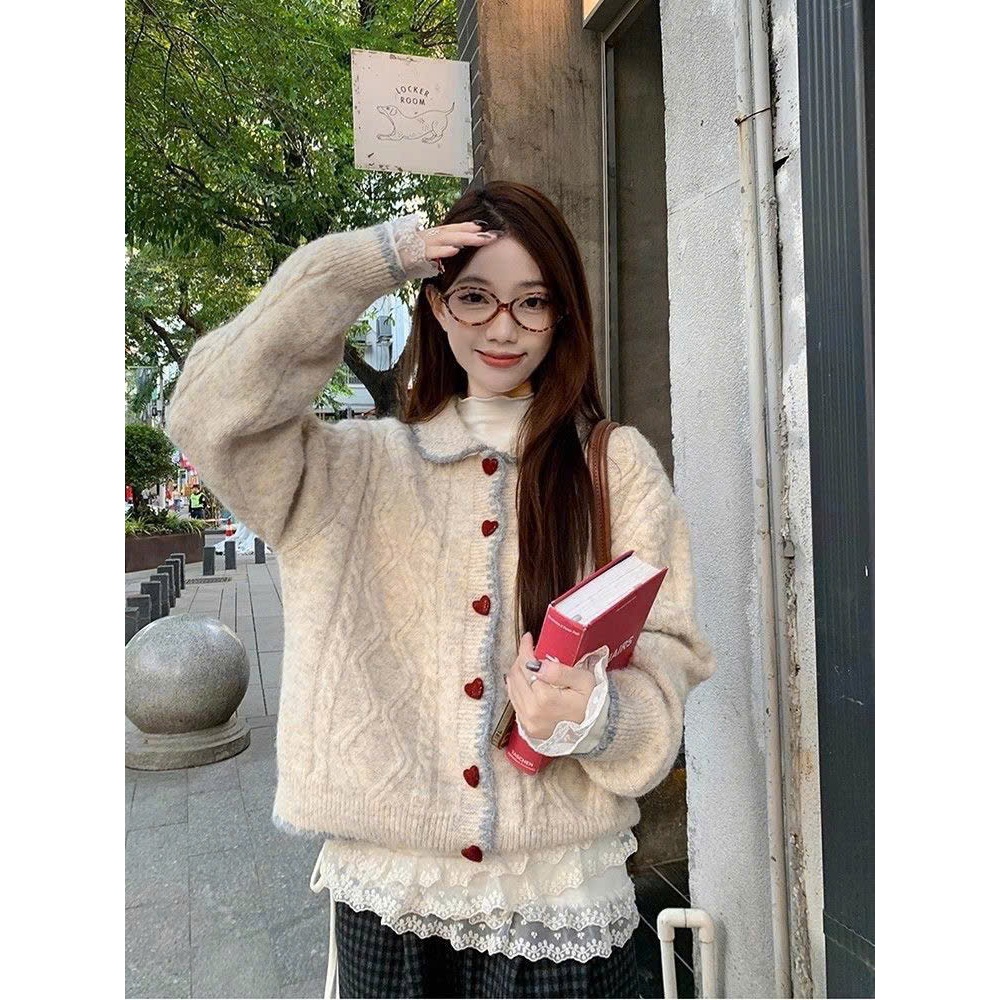 Áo Khoác Len Nữ, Áo Cadigan Cổ Sen Tay Dài Dáng Dài Dệt Kim Dày Dặn Phối Viền Màu Basic Dễ Phối Đồ Hàng Qccc Shopquacam | BigBuy360 - bigbuy360.vn