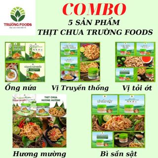Thịt chua Trường Foods - combo 5 loại ( kèm lá sung ) ship hỏa tốc 2h Hà Nội - đồ ăn vặt giá rẻ