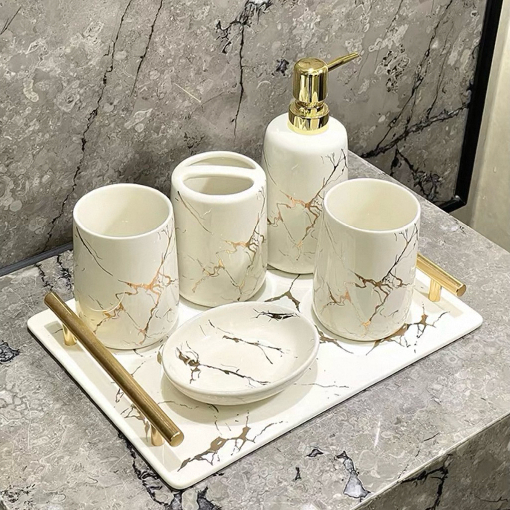 [CÓ SẴN] Bộ phòng tắm đánh răng bằng gốm sứ cao cấp