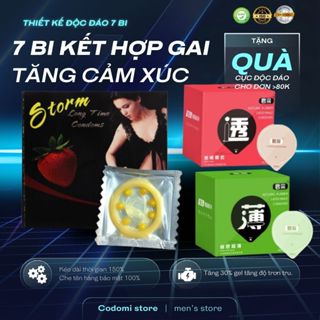 Combo 10c Bao cao su bi STORM Bcs 7 bi lớn có gai toàn thân olo durex juncai Codomi