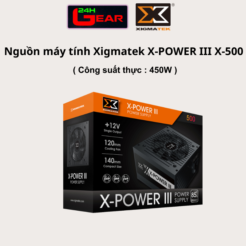 Nguồn máy tính XIGMATEK X-POWER III X500 ( Công suốt thực 450w)