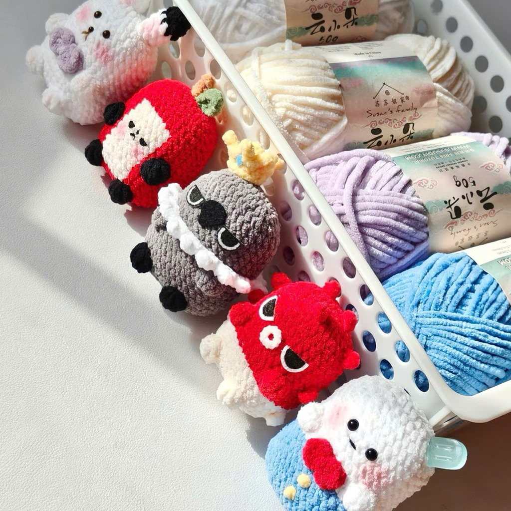 Len Nhung Susan Dolphin Mềm Mịn Móc Thú Cuộn 50gr