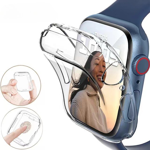 Ốp TPU trong suốt Full Mặt Dành Cho Apple Watch Series 7/ 8/ 9 Size 41/ 45mm và Apple Watch Ultra 49