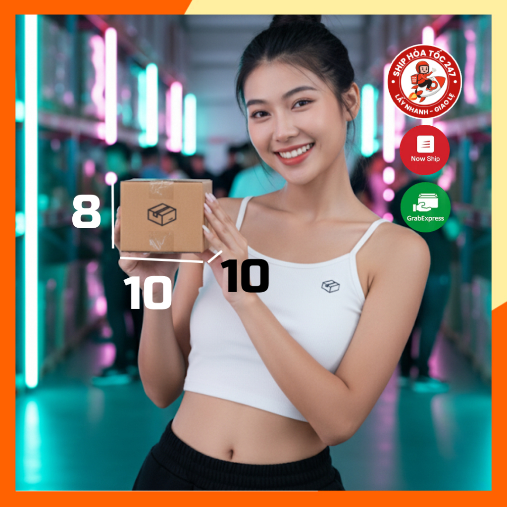 100 Hộp Gói Hàng 10x10x8 TVVN Box, Hộp Bìa Carton Dày Dặn