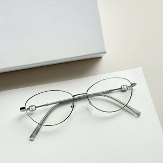  Kính giả cận Gọng kính cận oval kim loại mảnh cao cấp 36005 Jolie eyewear 