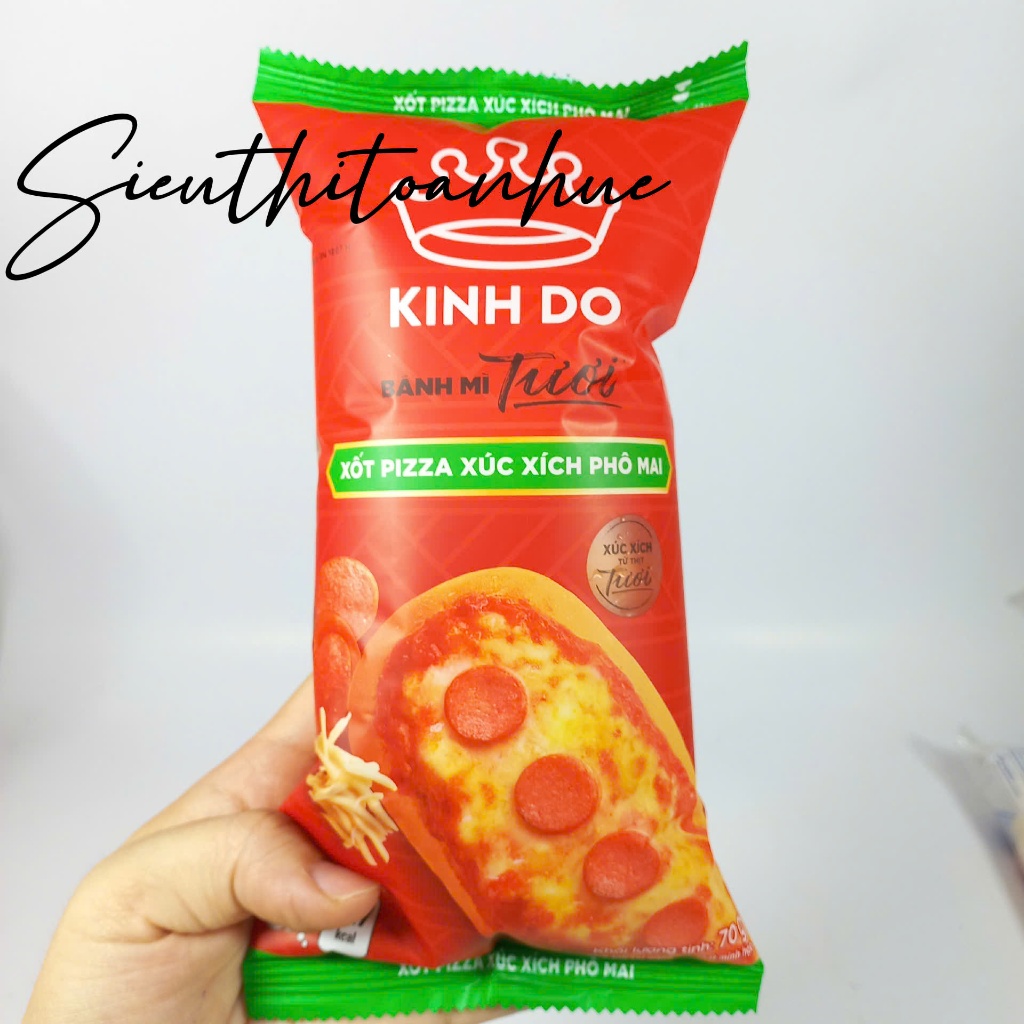 Bịch 10 Bánh Mì Tươi Kinh Đô Xốt Pizza Xúc Xích Phô Mai 70g