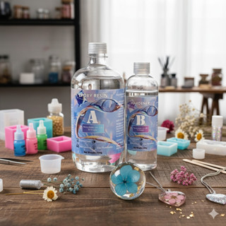  Keo Epoxy Resin AB loại cứng siêu trong ít bọt chống ngả vàng 