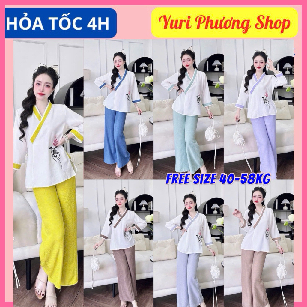 Đồ lam đi chùa thiết kế mới đơn giản thanh lịch , chất liệu lụa cao cấp mềm mịn mát giá rẻ freeship 