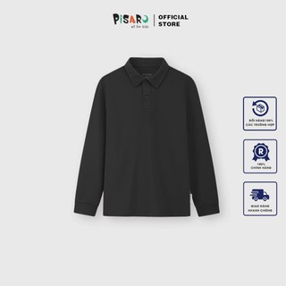 Áo thun Polo dài tay PISARO bé trai bé gái vải Cotton modal siêu đẹp, mềm mại, kháng khuẩn, áo có cổ mặc quanh năm