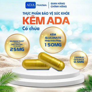  Kẽm ADA - Kẽm gluconate nguyên liệu nhập khẩu Pháp - Hỗ trợ tăng cường sức khoẻ -   Hộp 3lọ =90 viên dùng 3 tháng   