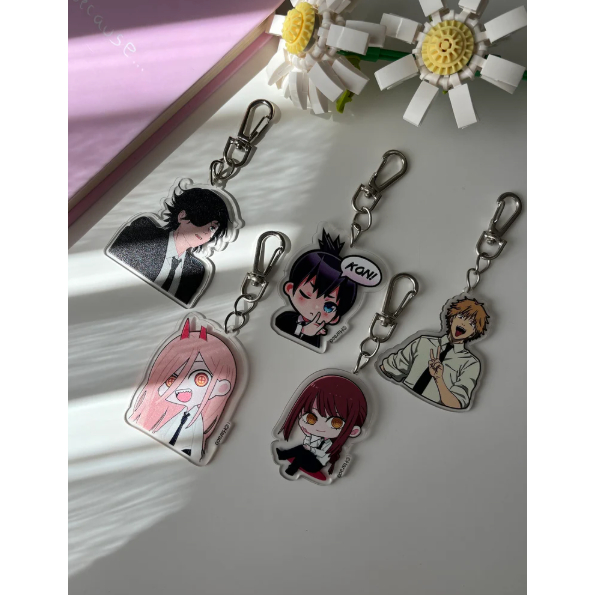 Chainsaw Man Anime Chibi Acrylic Keychain: Kawaii Bag Charms