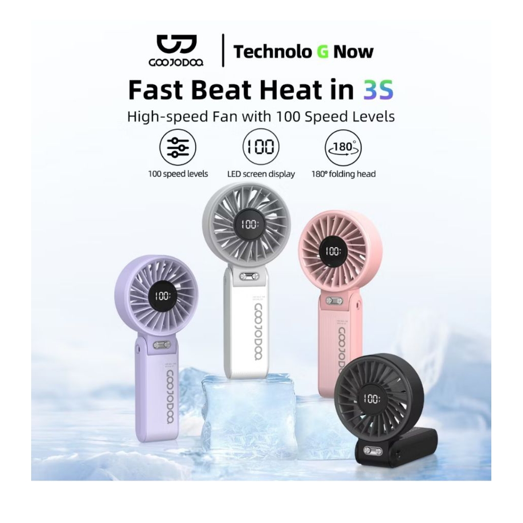 Quạt cầm tay mini goojodoq gập 180°, ship hỏa tốc hà nội