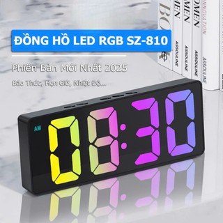  Đồng Hồ Led Ustyle SZ-810 Để Bàn  Decor Hiển Thị Thời Gian,Nhiệt Độ Báo Thức Màn Gương Nguồn USB hoặc Pin - FCS 