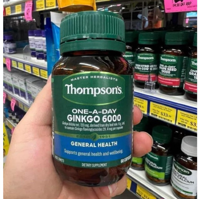 Thompson's One-A-Day Ginkgo Biloba 6000mg 60 Capsules