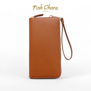Ví Dài Cầm Tay Nam Nữ PINK OHARA Da Bò Thật