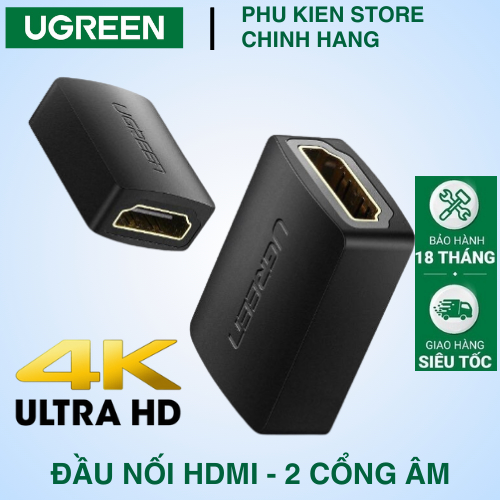 Cáp Nối Dài 2 Cổng Hdmi Âm Ugreen Hdmi to Hdmi - Chất Liệu Nhựa Pvc Bền Vững