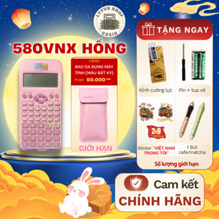 Máy tính casio 580 cũ Hồng (độ mới 70-99%) chính hãng bảo hành lên đến 7 năm