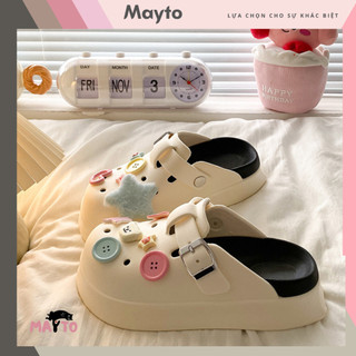  Dép nữ dép sục Mayto đế cao 5cm kèm charm Ngôi sao SR V2 kiểu sandal dễ thương năng động CS-201 