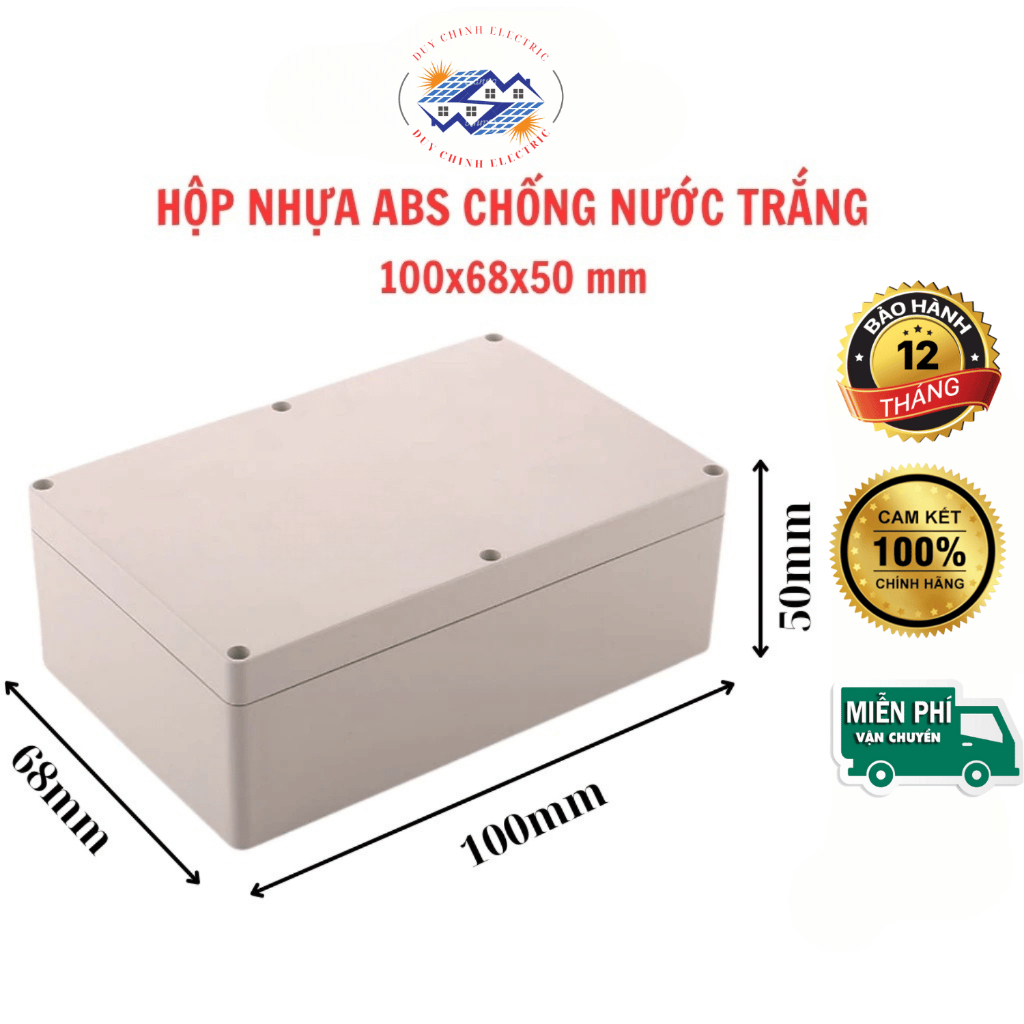 Hộp nhựa abs, hộp nhựa trắng, hộp nhựa đựng mạch 100*68*50mm